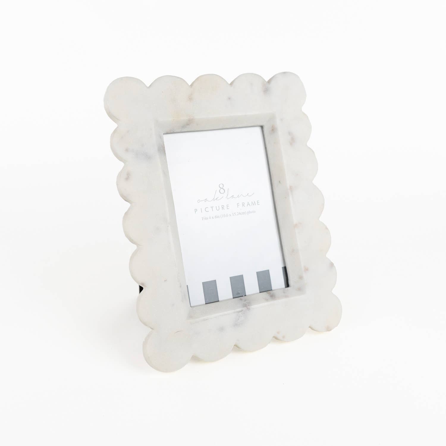 White Scalloped Marble Picture Frame