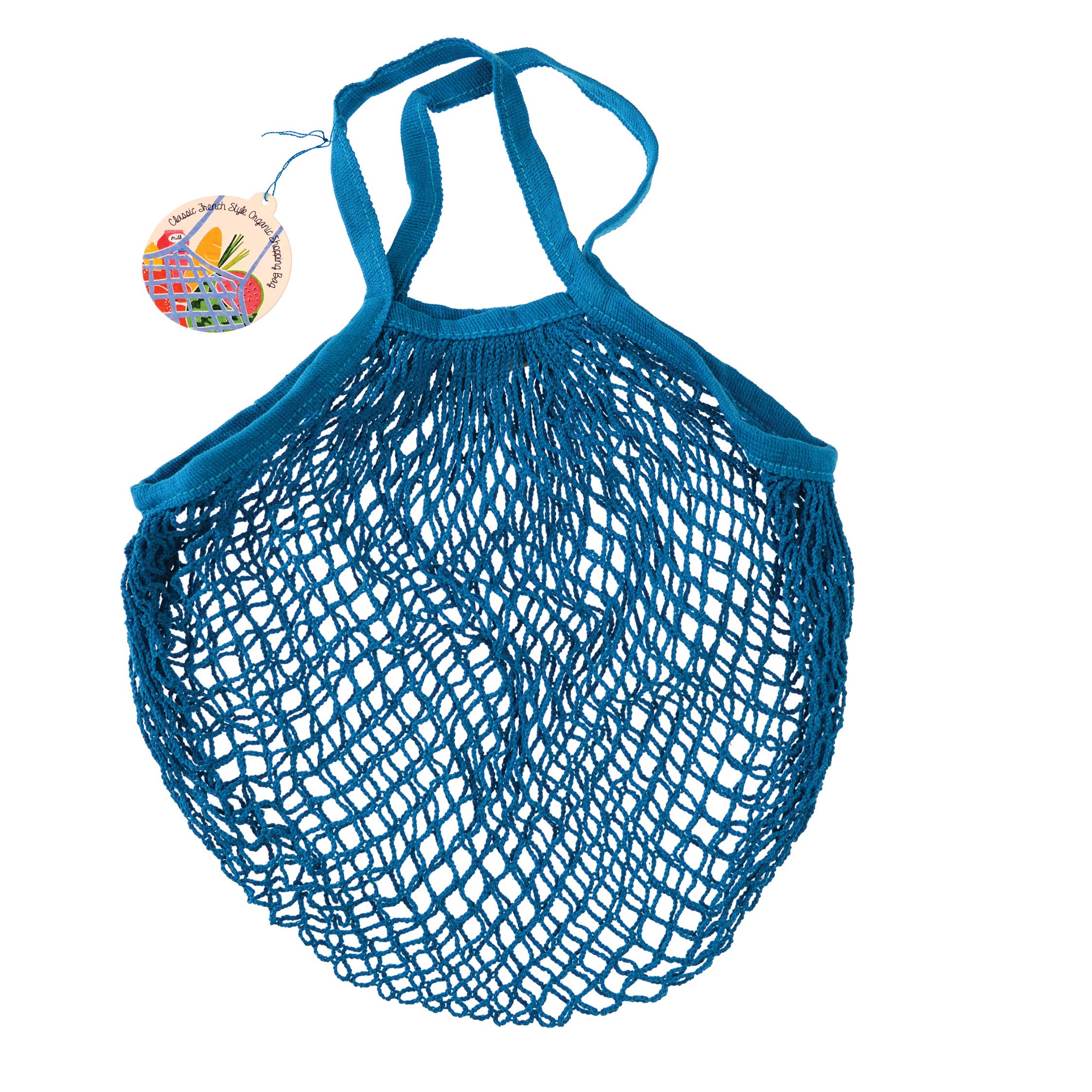 Organic cotton net bag - Greek blue