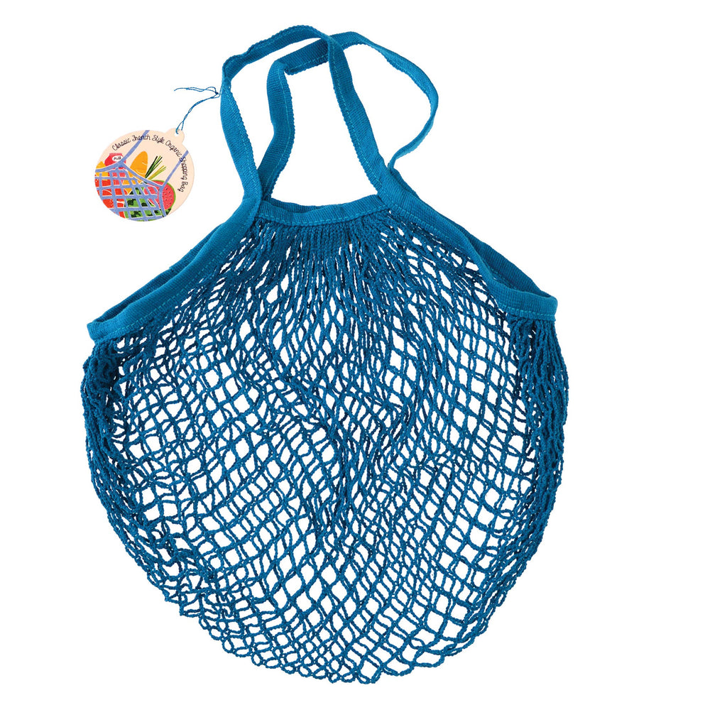 Organic cotton net bag - Greek blue