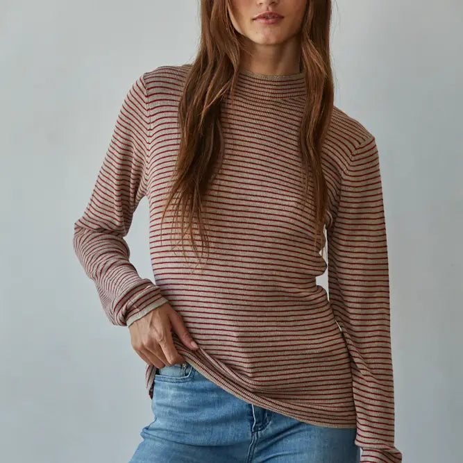 Mock Neck Long Sleeve Top