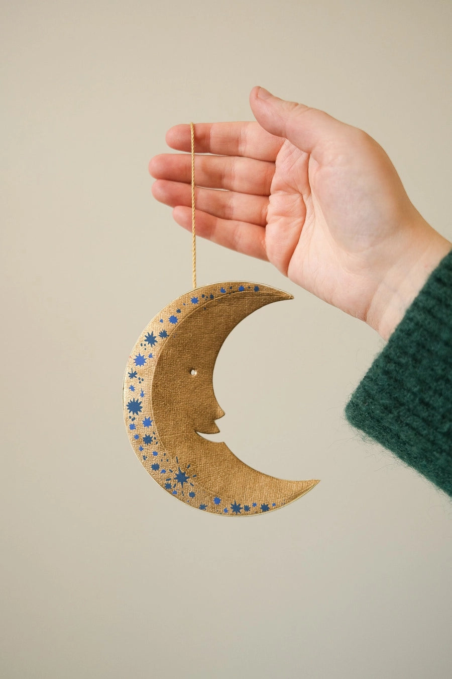 Shimmering Man on the Moon Paper Ornament