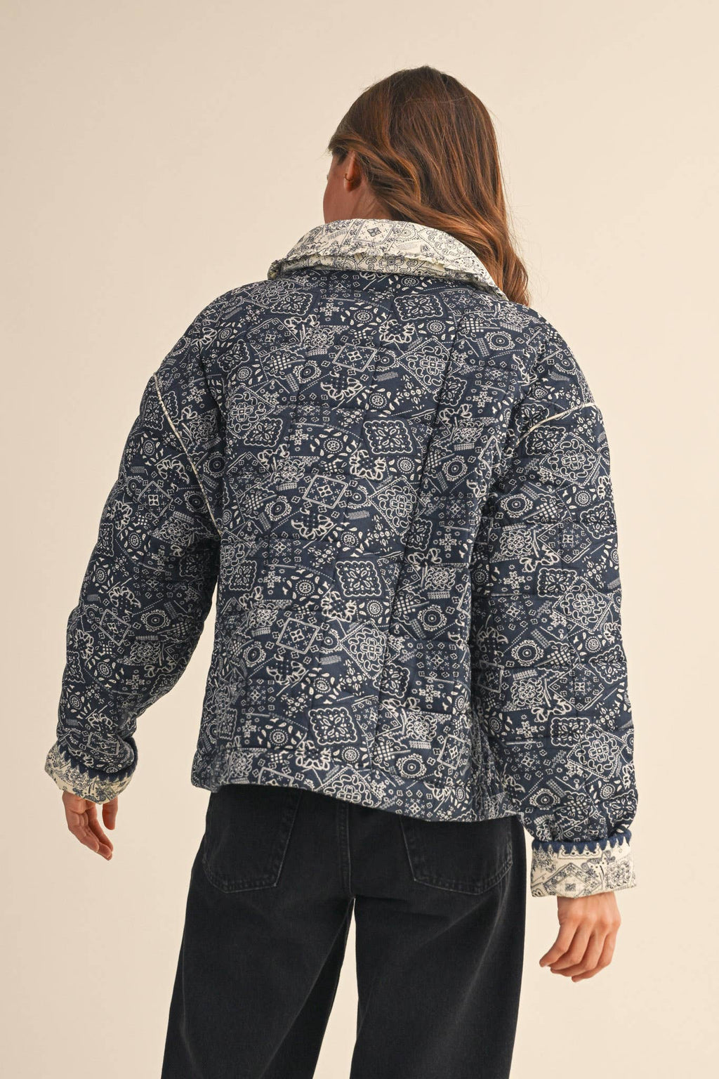 Quilted Bandana Print Jacket