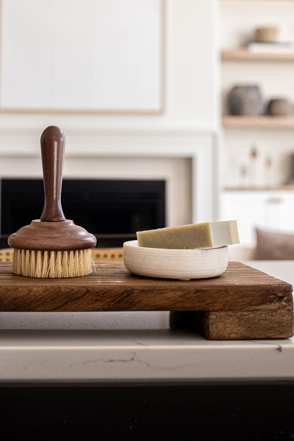Marble Soap & Brush Holder