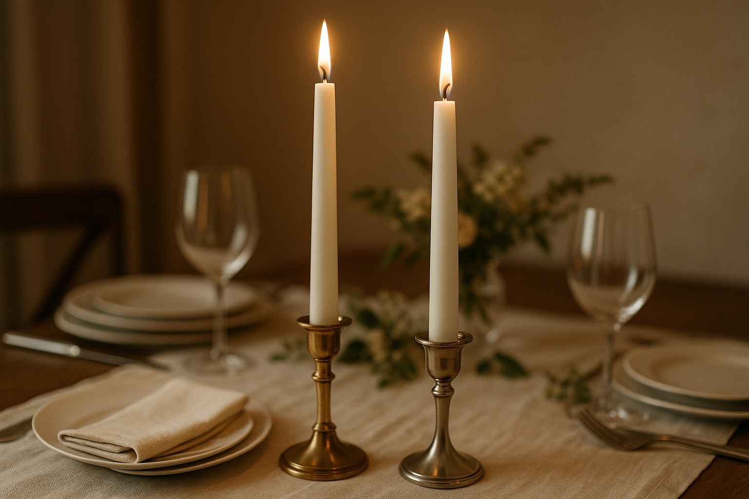 Elegant Taper Candles Styled Photo