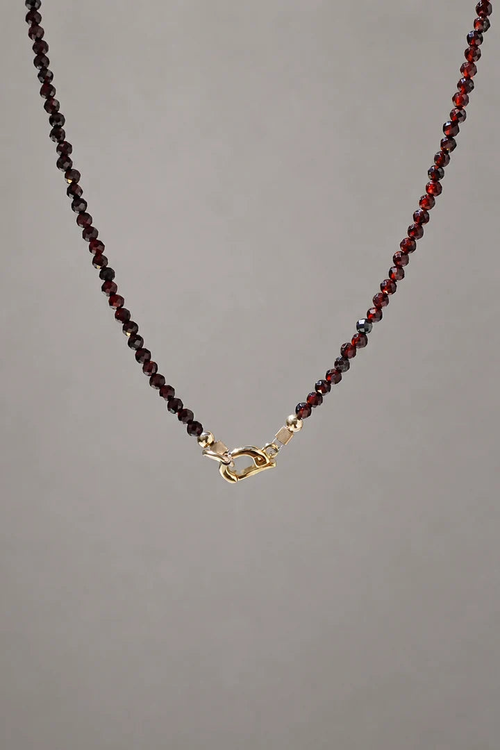 Garnet Charm Keeper Necklace