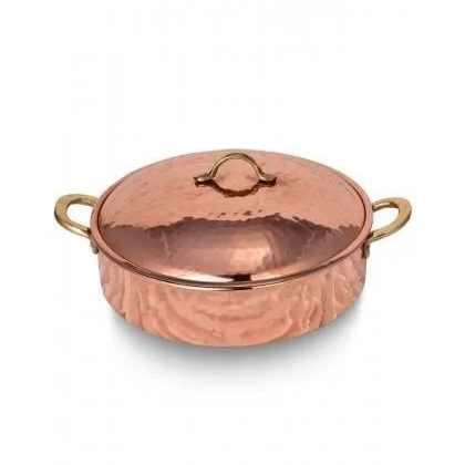 Copper Handmade Hammered Low Pot