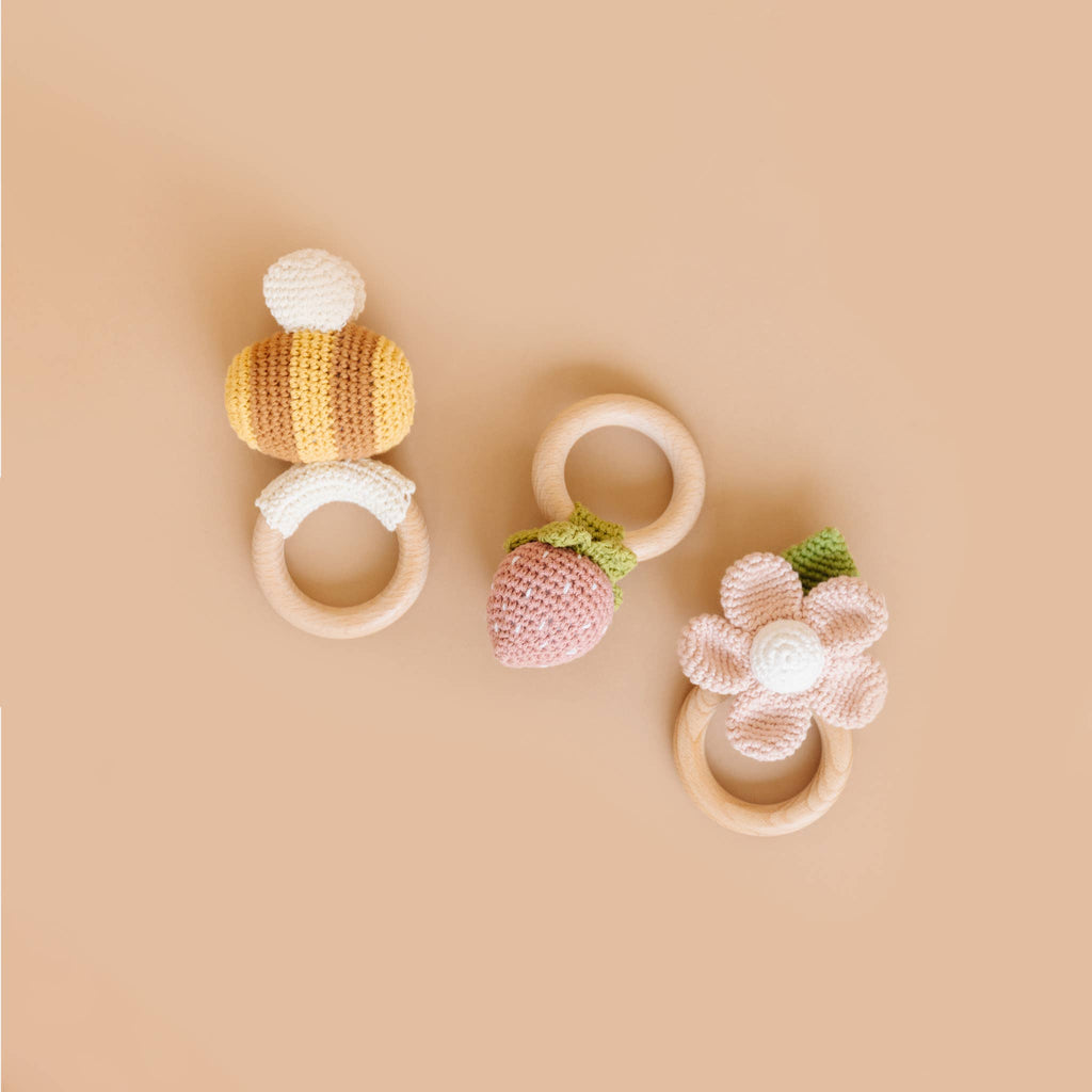 Strawberry Pink Teether Rattle