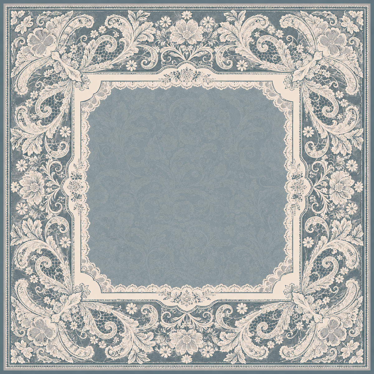 Something Blue — Steel Blue Lace Mahjong Mat