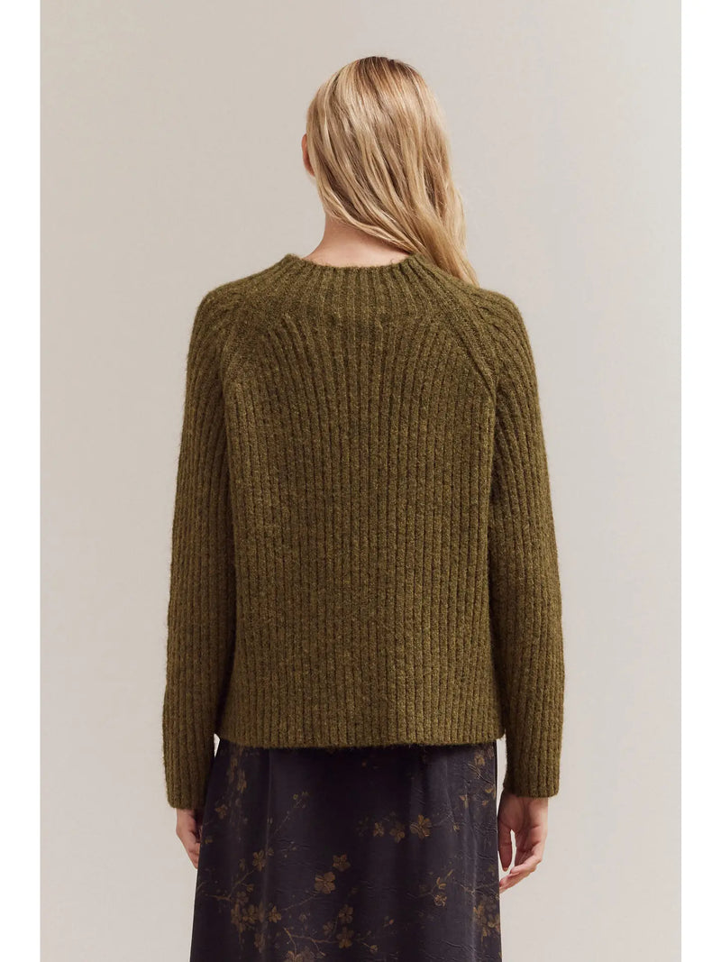 Mock Neck Fuzzy Sweater