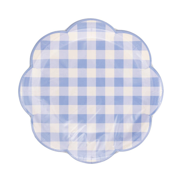 Blue Gingham Paper Plate