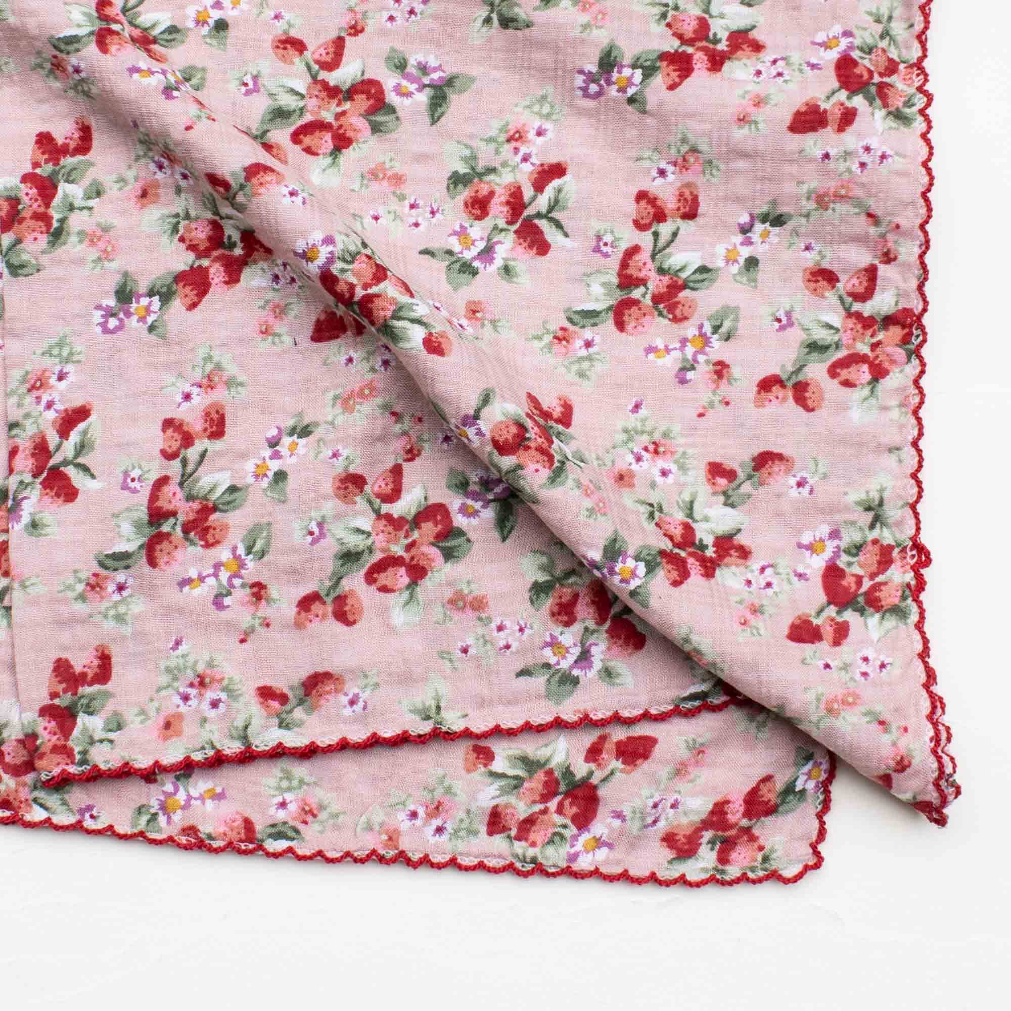 Vintage Strawberry Cotton Scarf