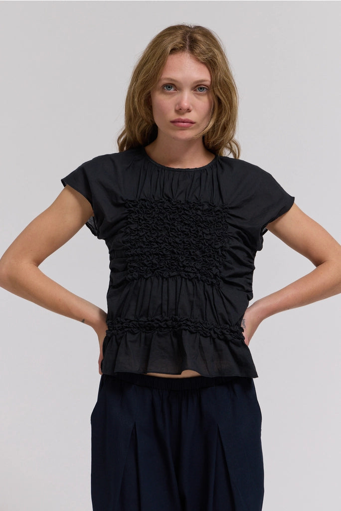 Smocked Front Blouse