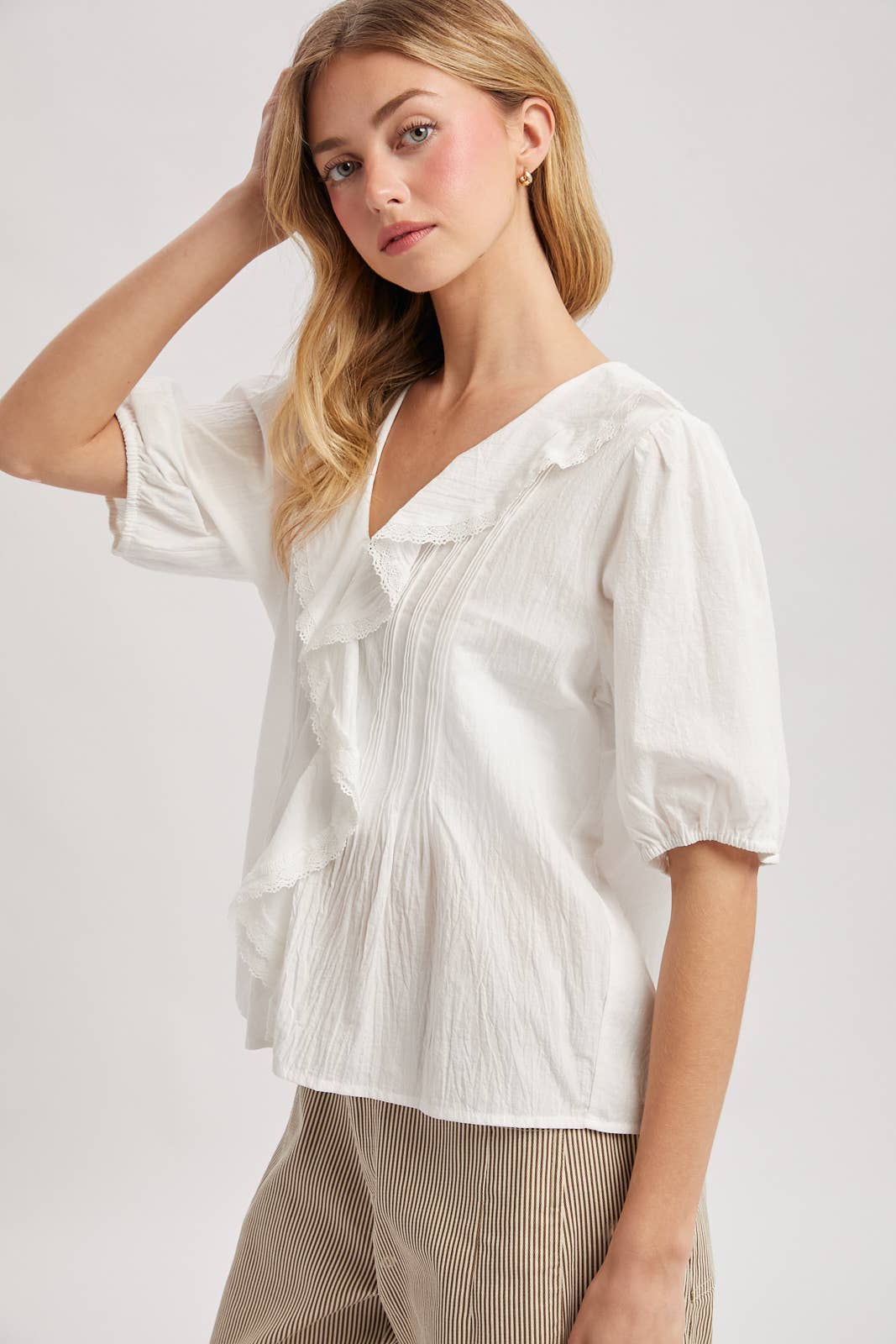 Ruffled Cotton Blouse