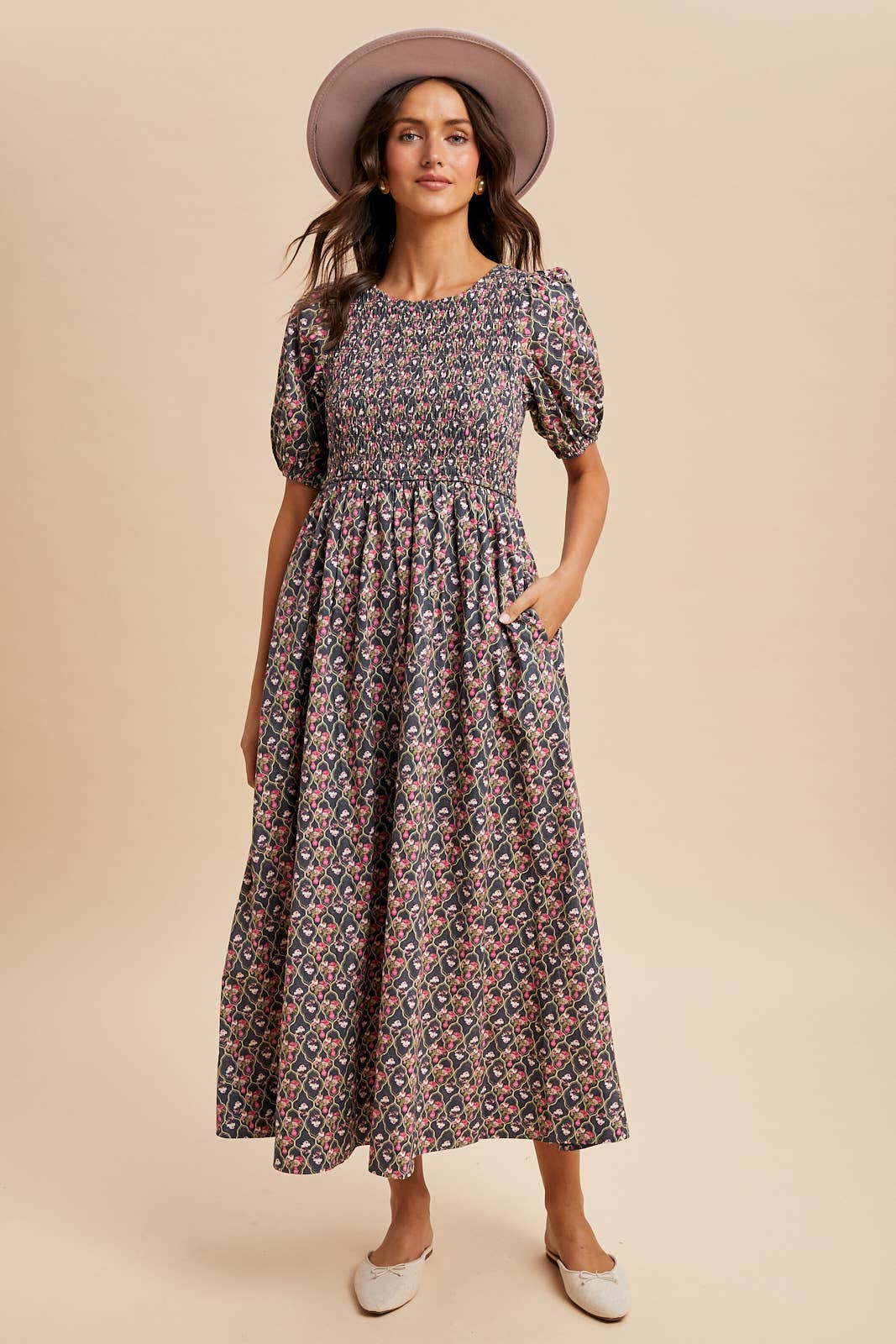 Smocked Floral Maxi Dress