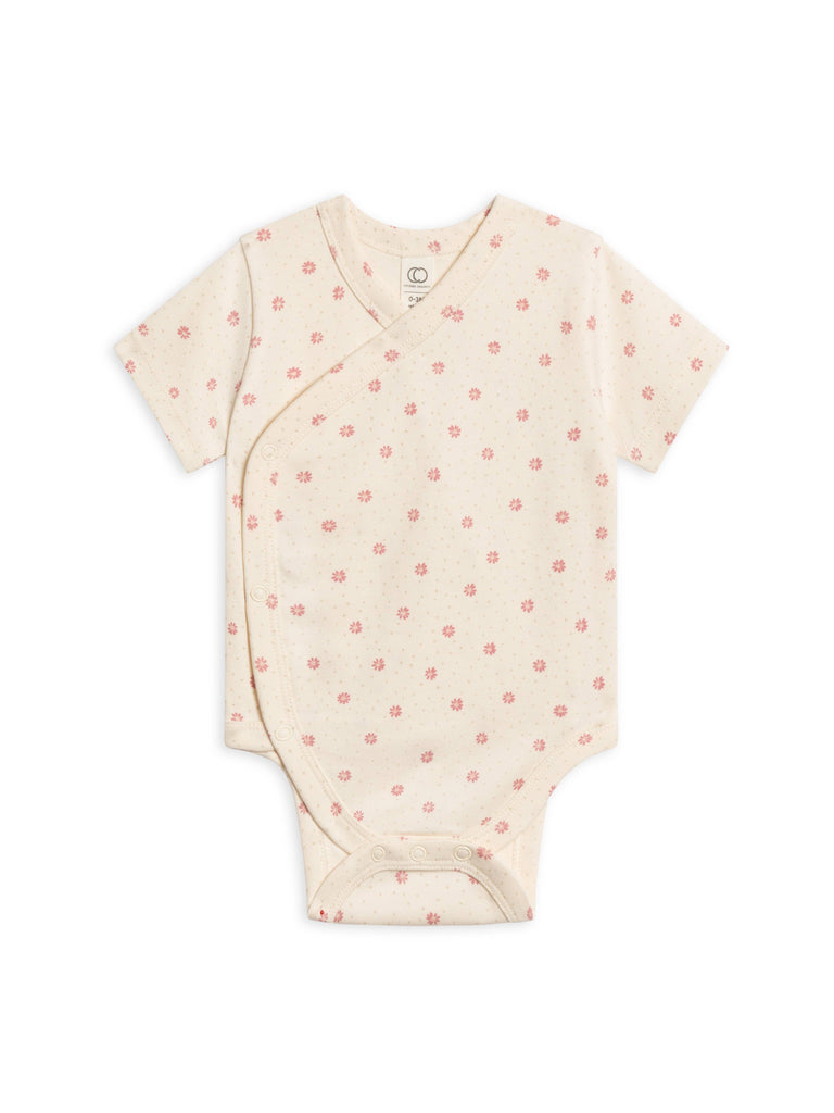 Lark Short Sleeve Kimono Bodysuit - Carla Floral / Punch