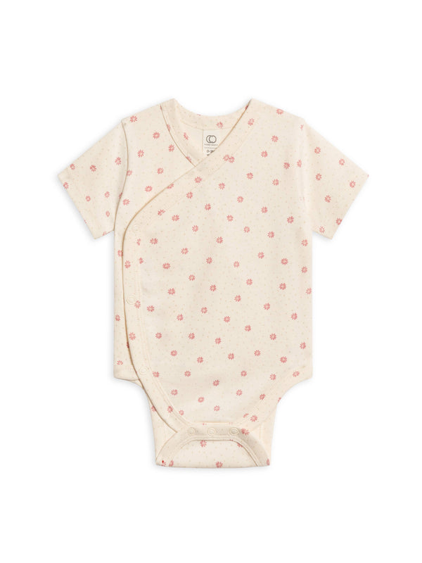 Lark Short Sleeve Kimono Bodysuit - Carla Floral / Punch