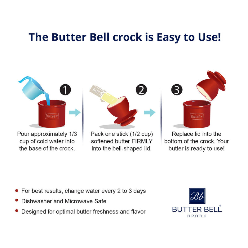 The Original Butter Bell® Crock - Cafe White