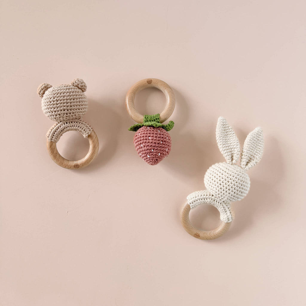 Strawberry Pink Teether Rattle