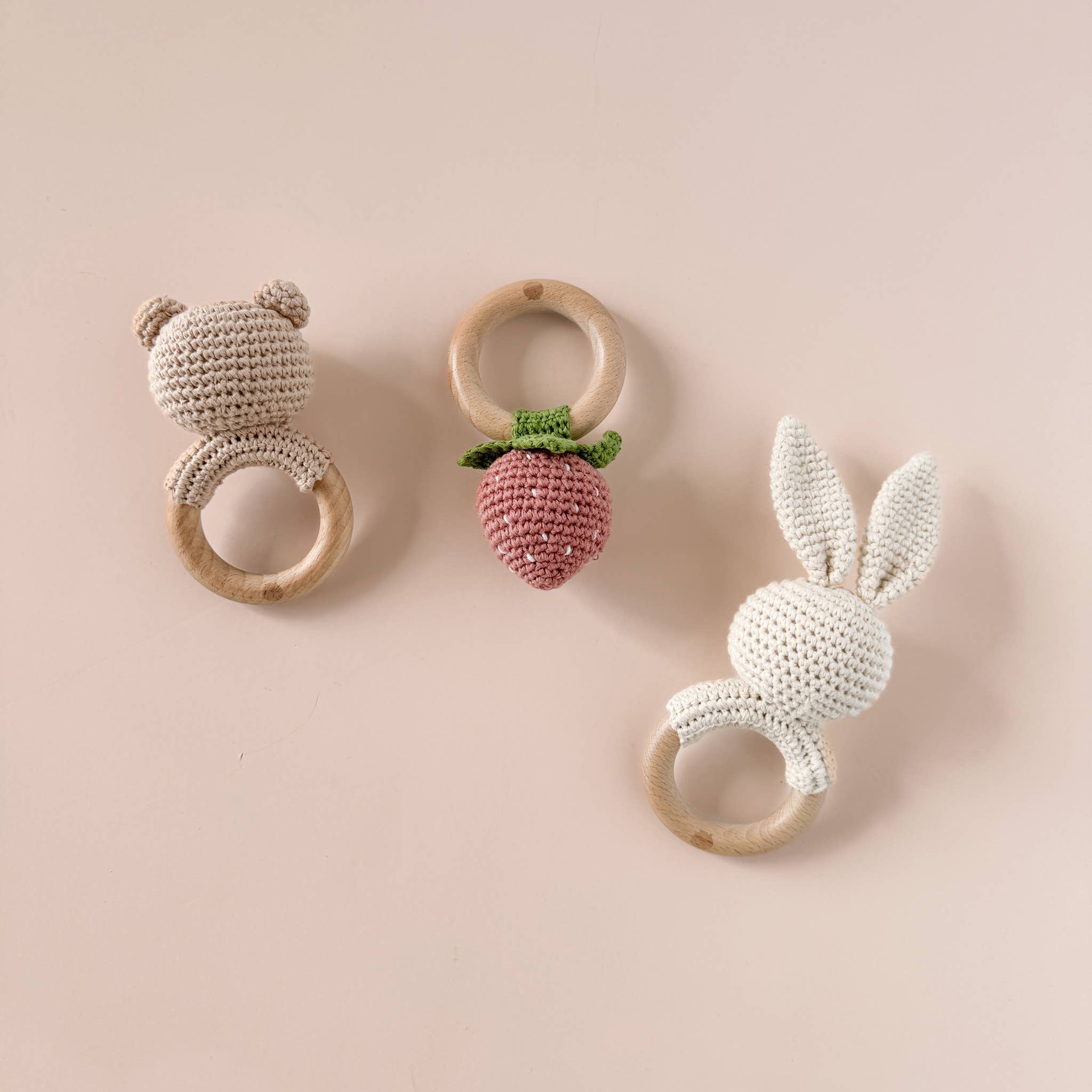 Strawberry Pink Teether Rattle