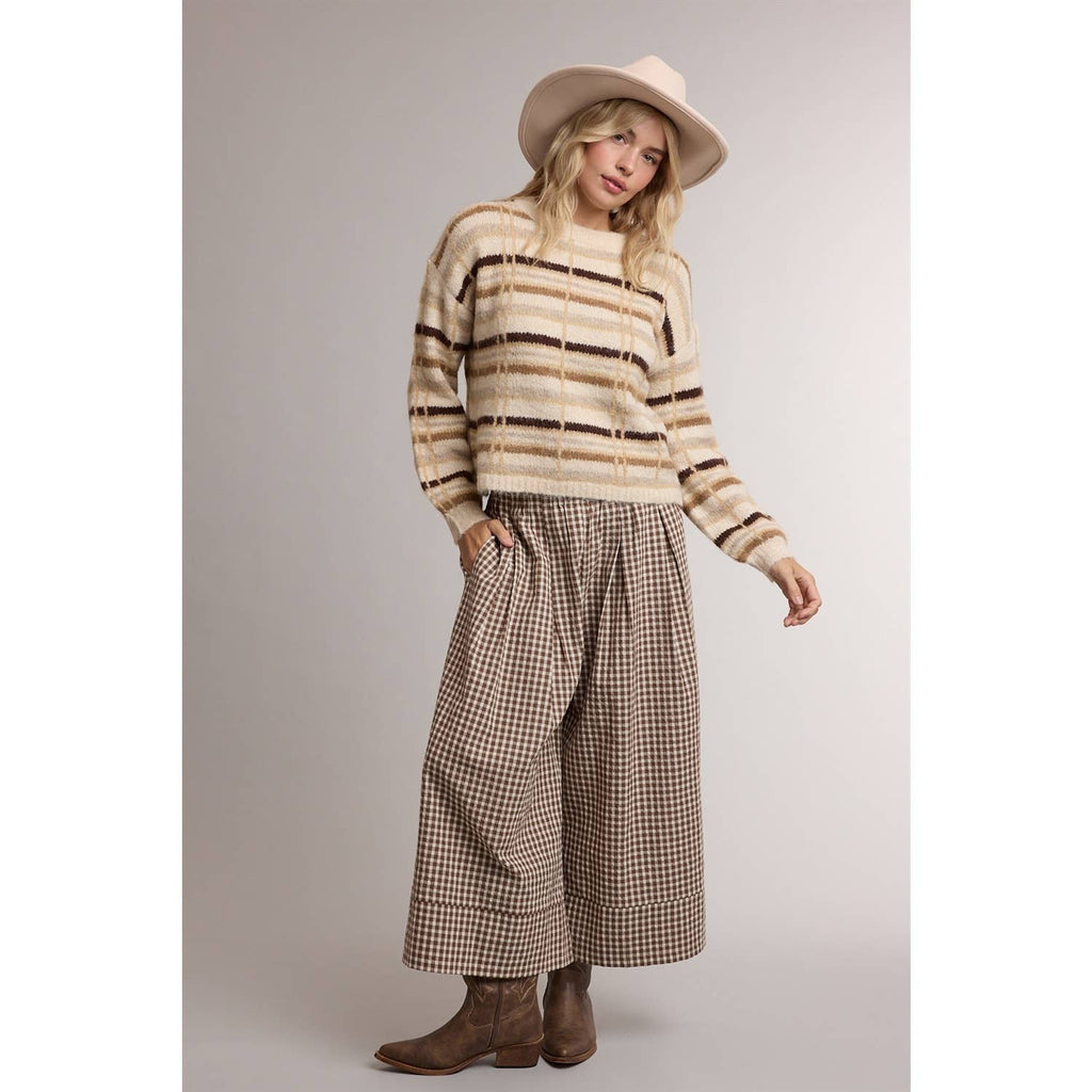 Gingham Wide Leg Pants