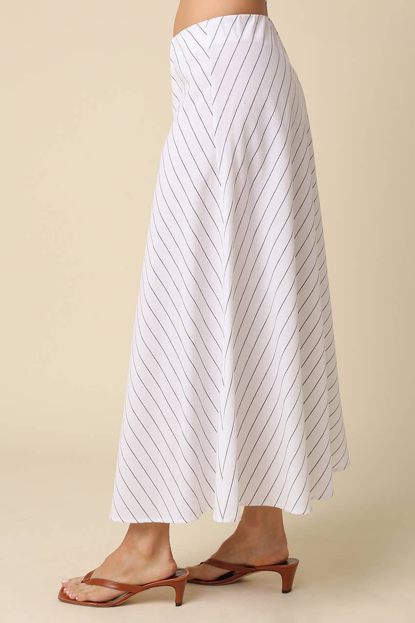 Lena Diagonal Stripe A-Line Maxi Skirt