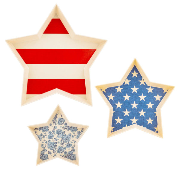 Hamptons Star Shaped Bamboo Reusable Tray Set