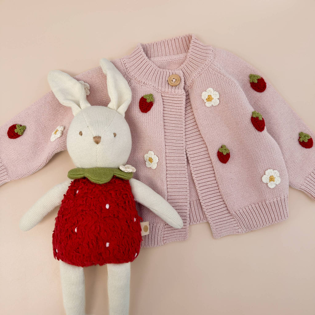 Strawberry Flower Baby Cardigan