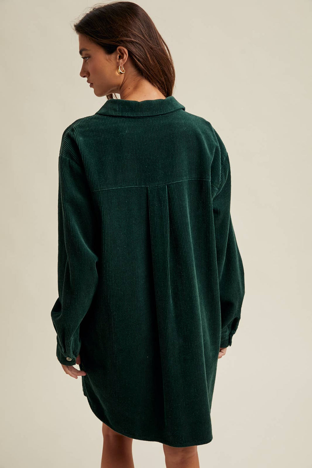 Corduroy Mini Shirt Dress