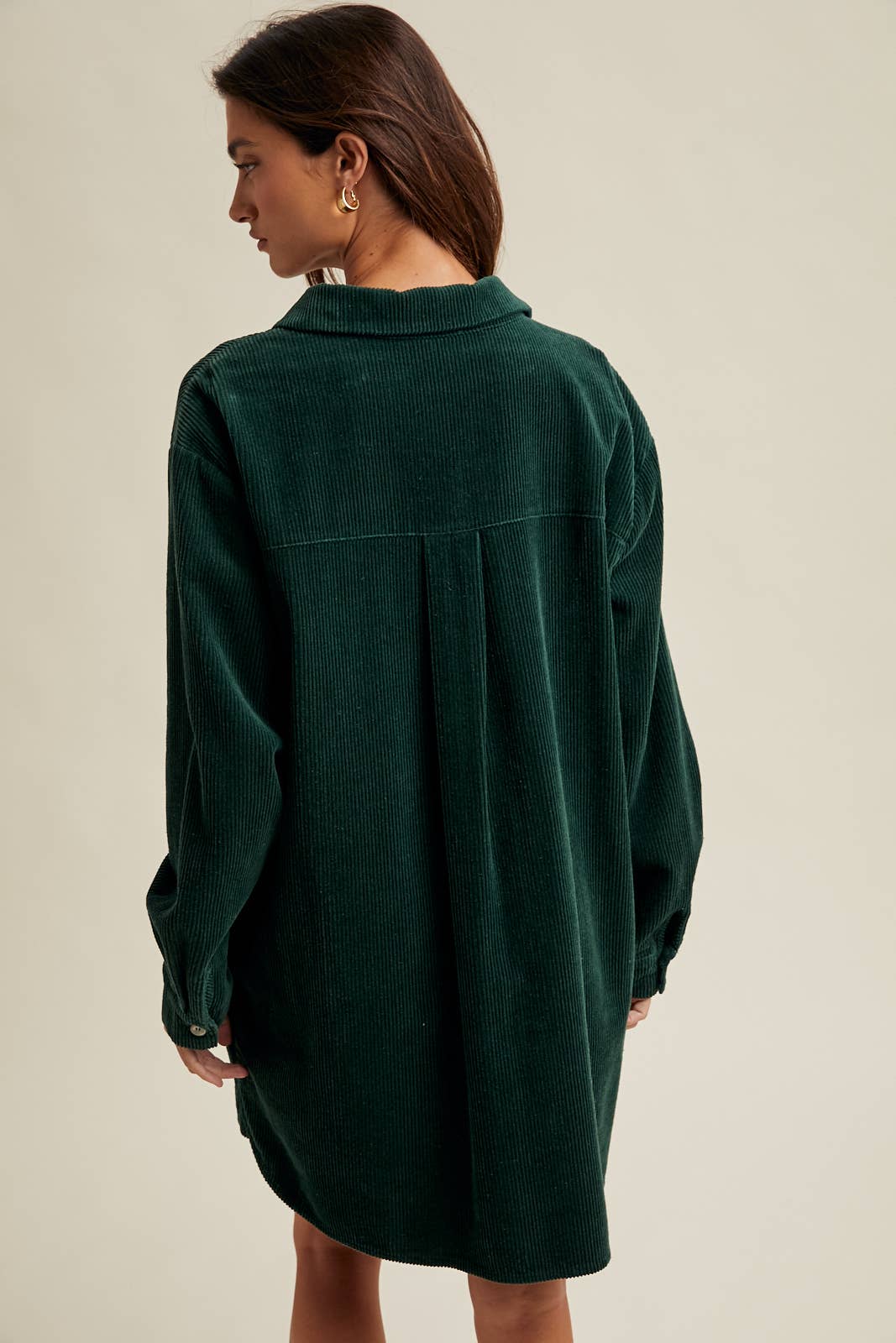 Corduroy Mini Shirt Dress