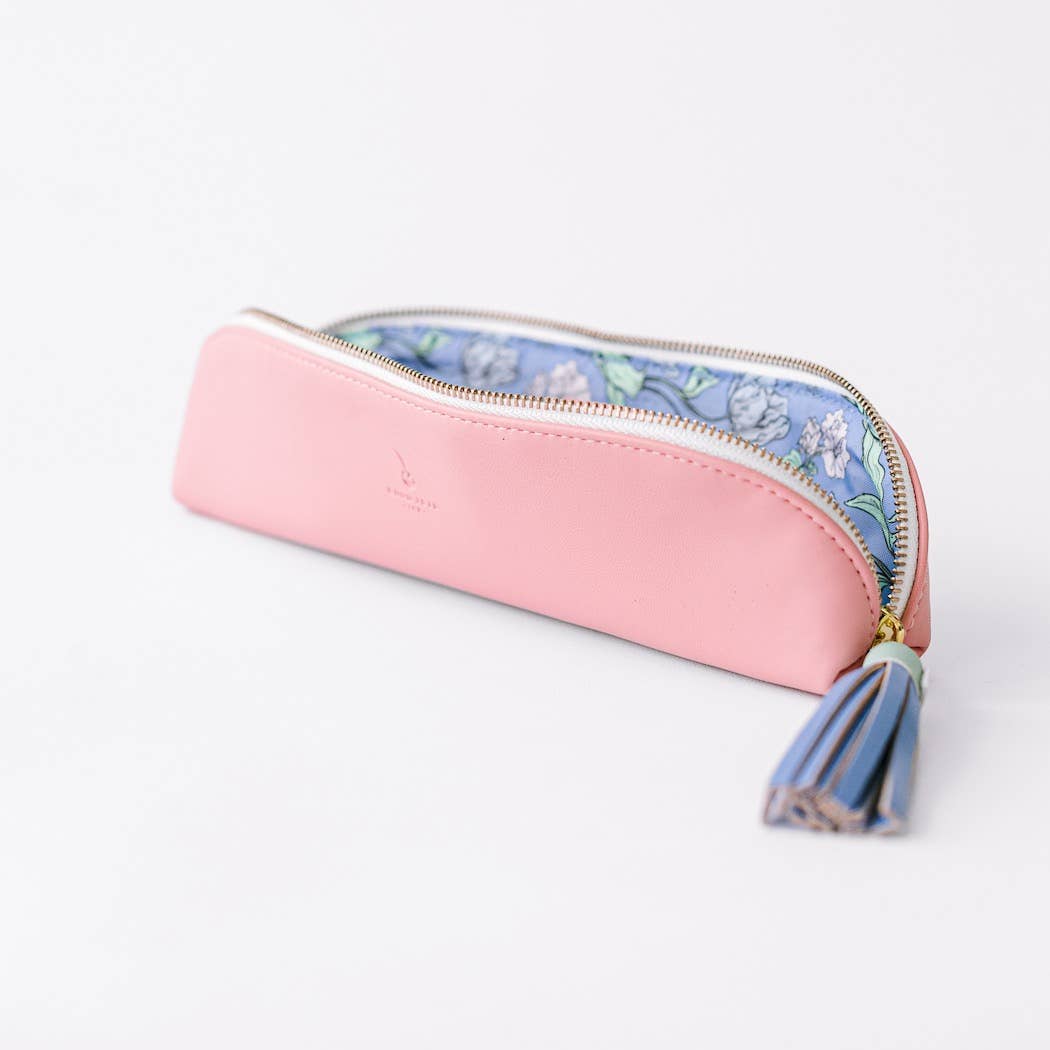 Rose Pink Luxe Slim Pencil Pouch