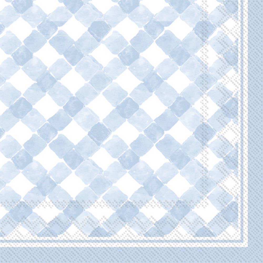 Gingham Blue Cocktail Napkins