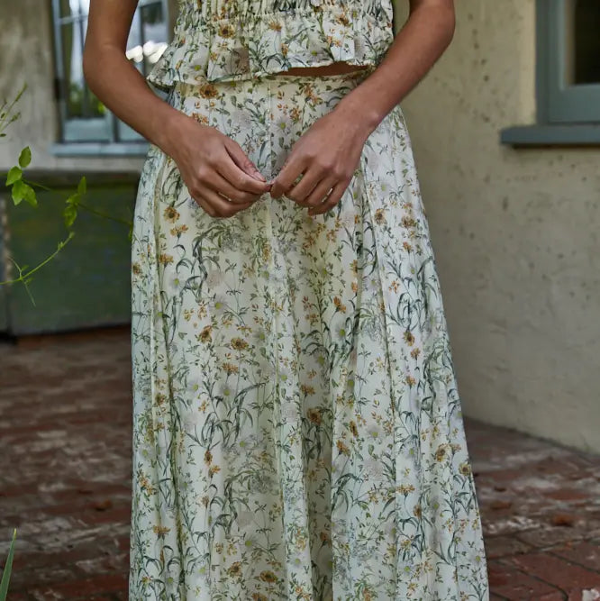 Floral Print Midi Skirt