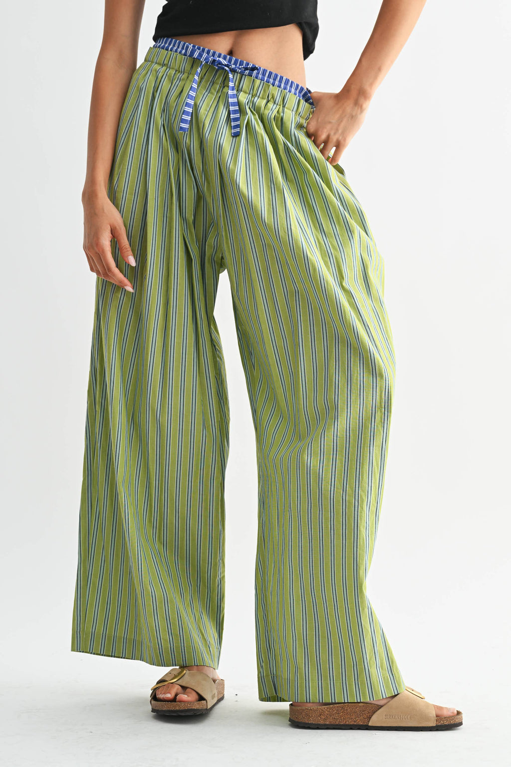 Striped Wide Leg Trousers