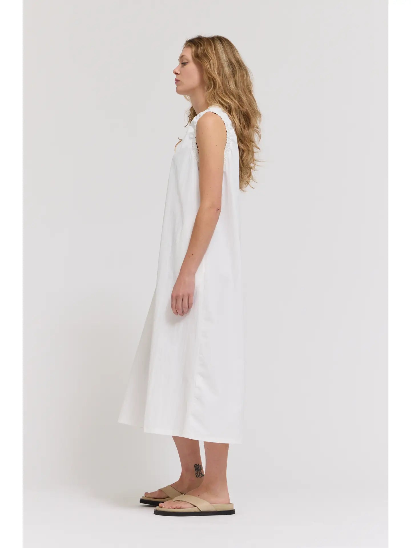 Baby Ruffle Detail A-Line Maxi Dress