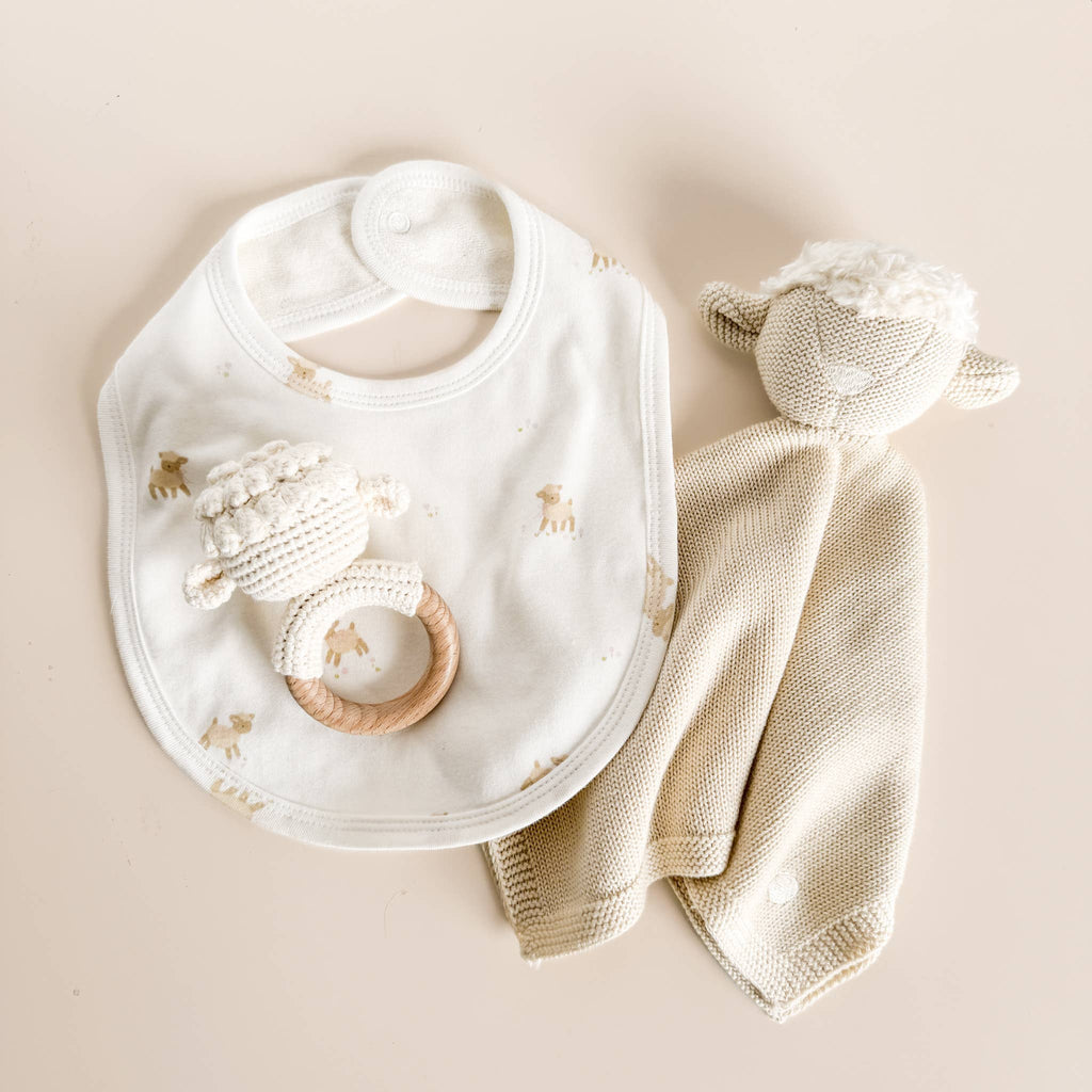Cream Lamb Teether Rattle