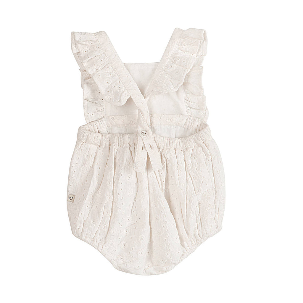 Alaina Schiffli Baby Romper + Headband Set