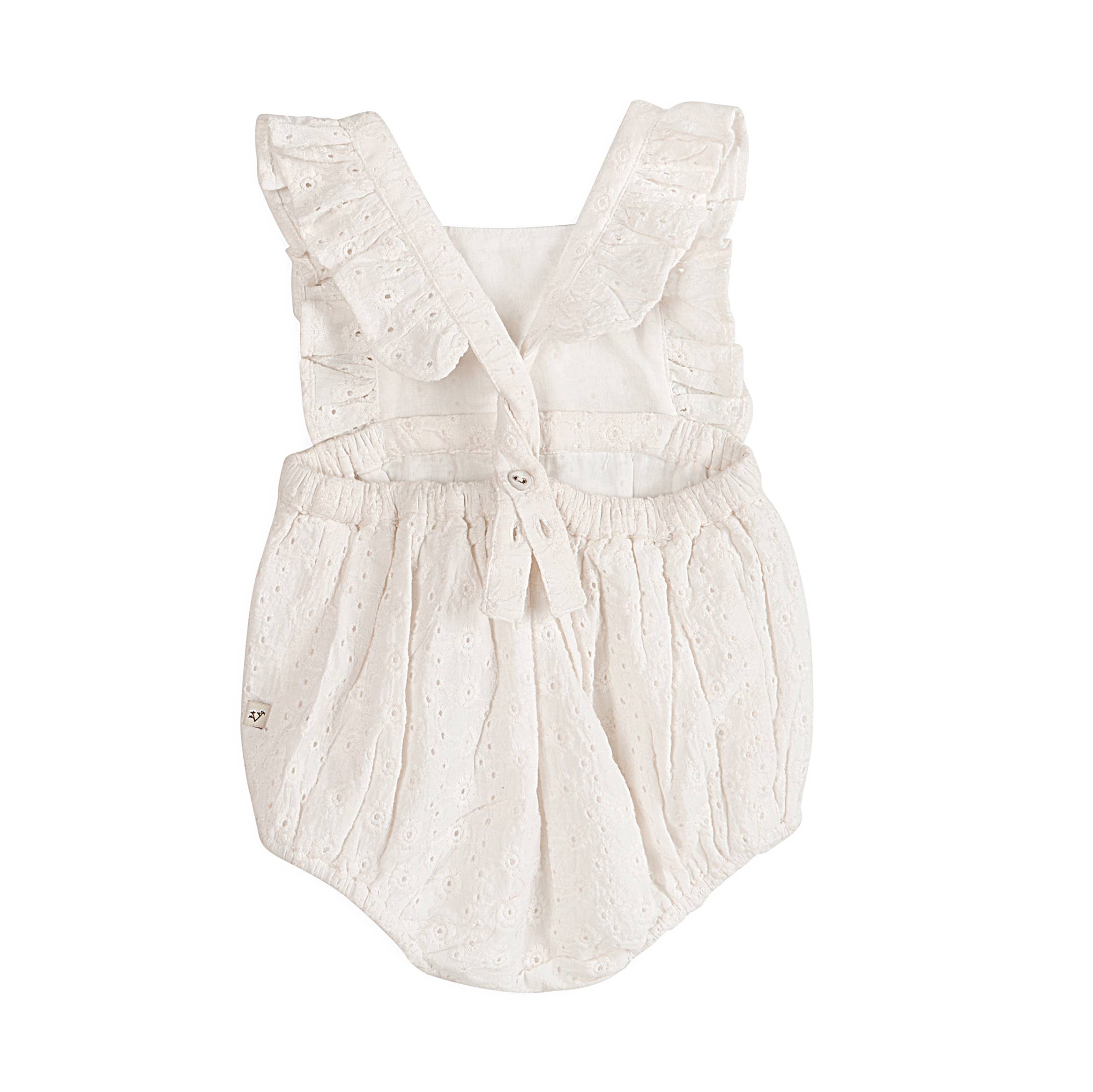 Alaina Schiffli Baby Romper + Headband Set