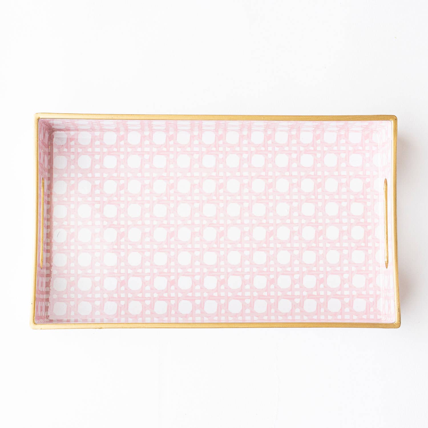 Pink Cane Vanity Tray