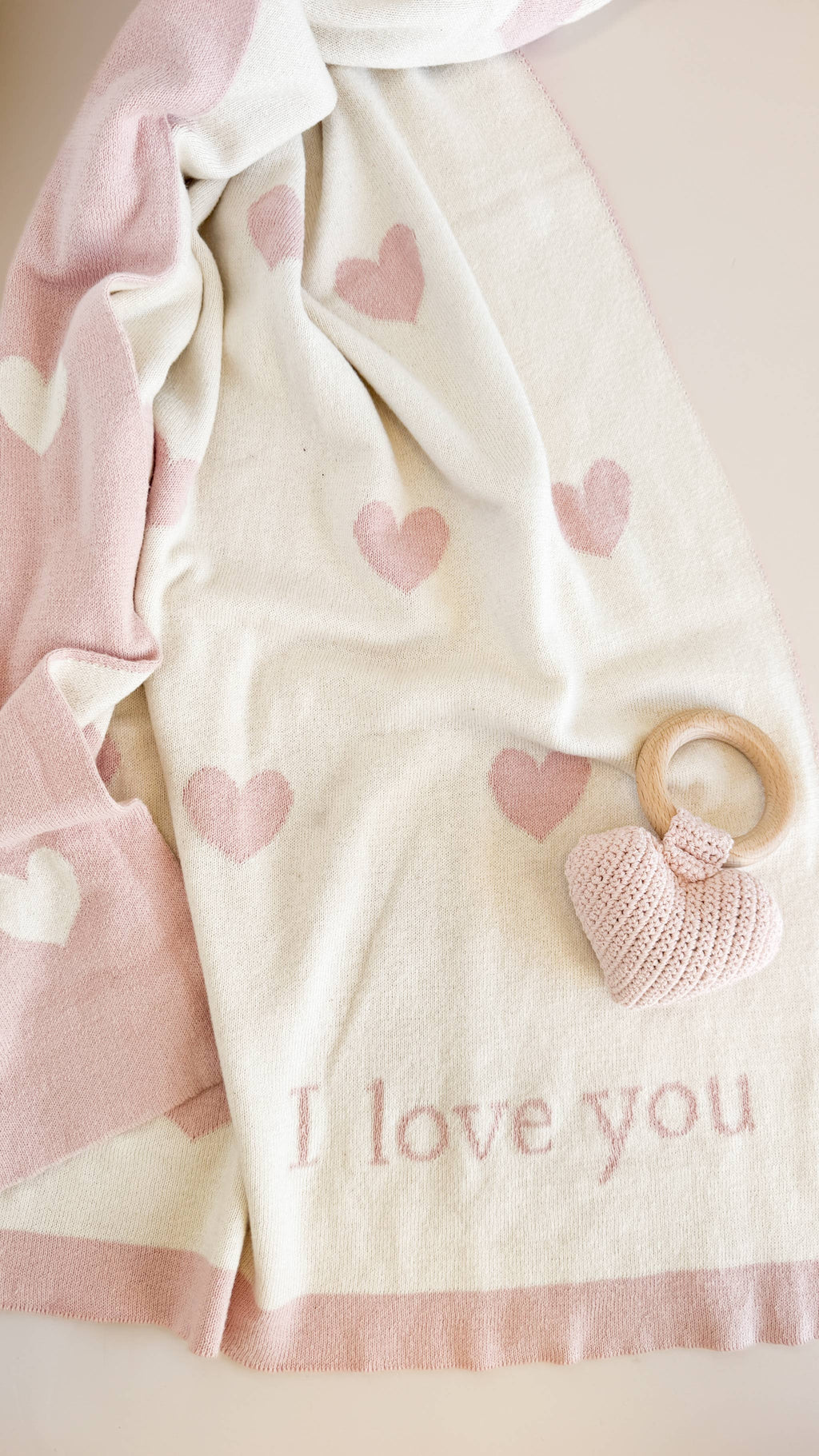 I Love You Baby Heart Blanket