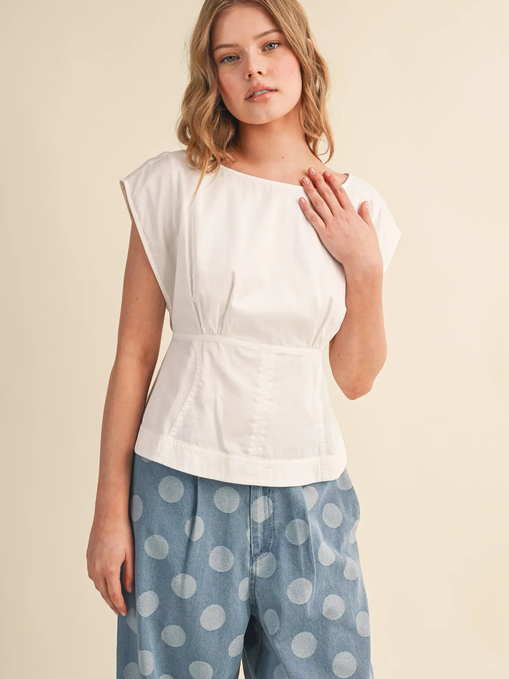 Boat Neck Peplum Top