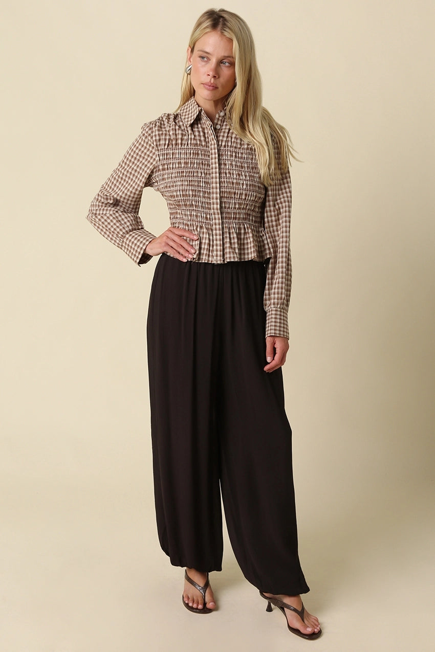 Daisy Wide Leg Bubble Hem Pants