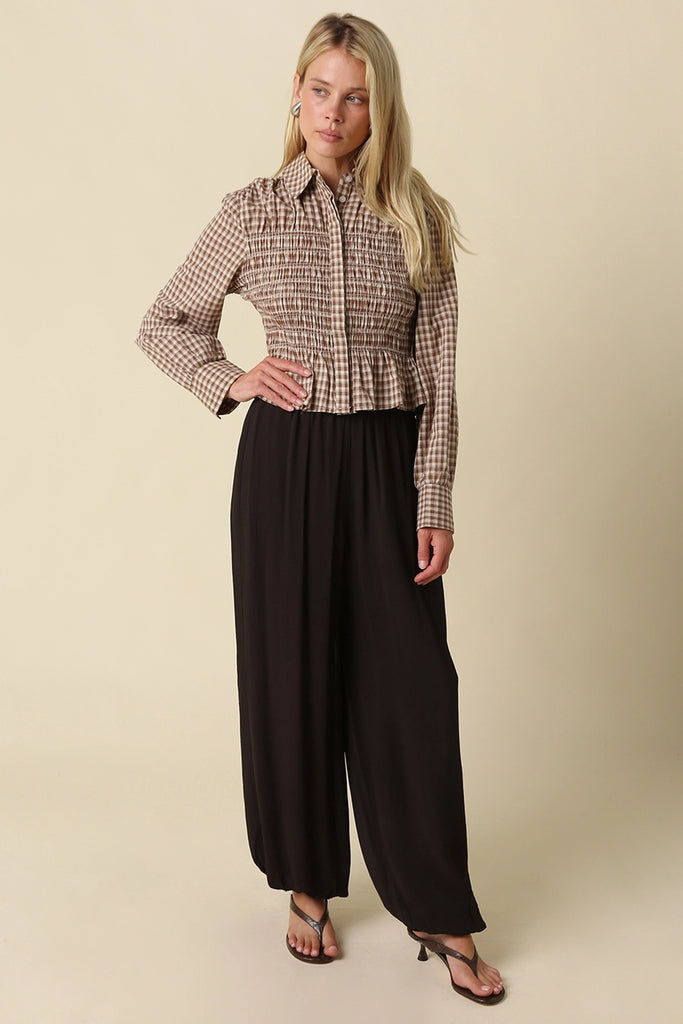 Daisy Wide Leg Bubble Hem Pants