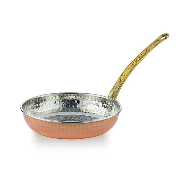 Handmade Copper Saute Pan, Hammered Copper, 6.3"