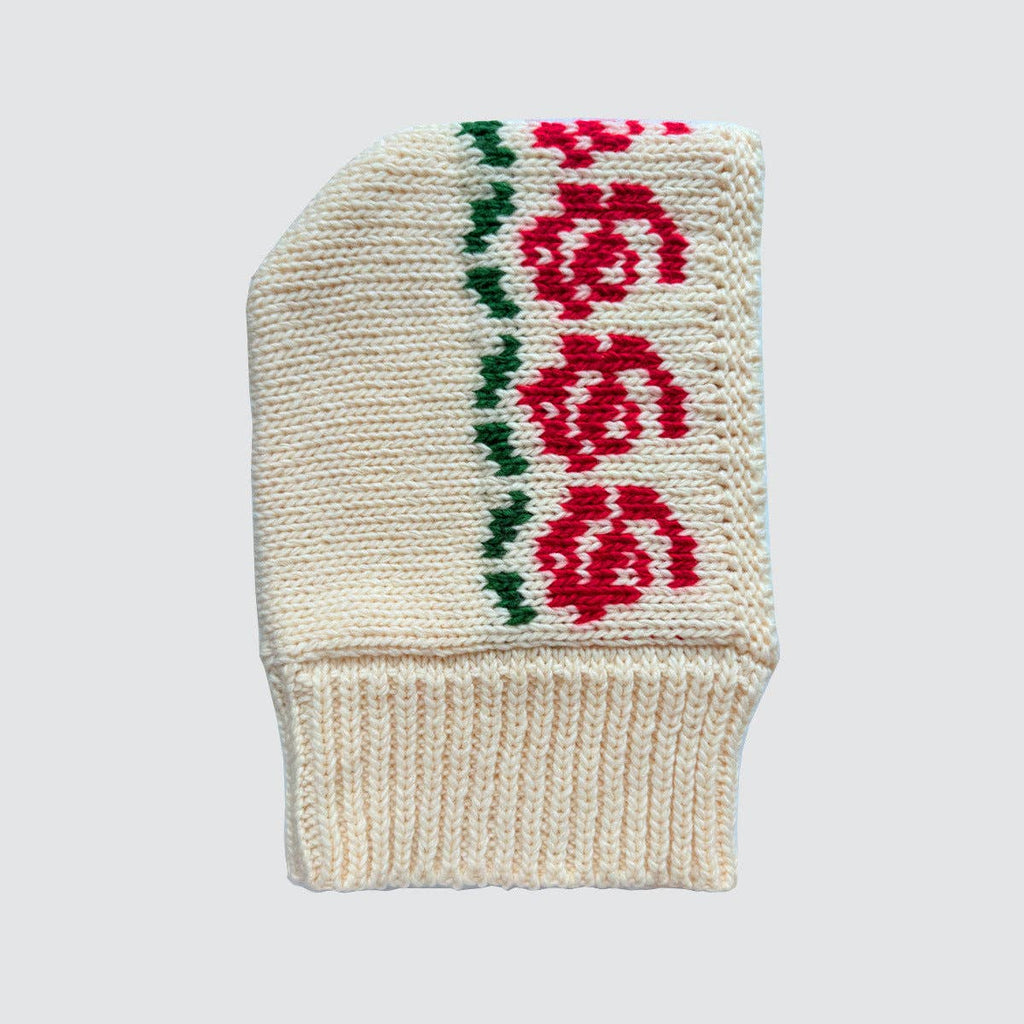 Rose Pattern Wool Blend Balaclava
