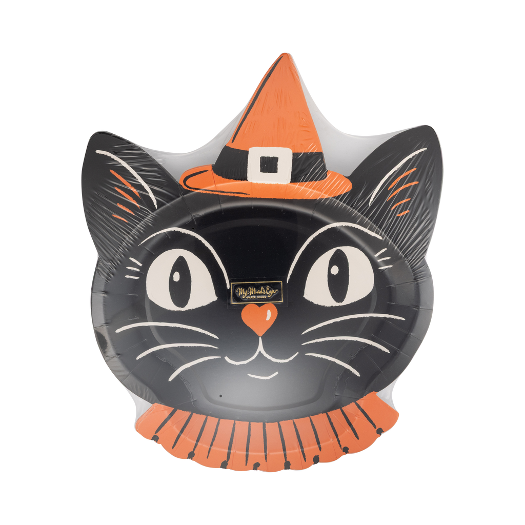 Vintage Witchy Cat Paper Plates