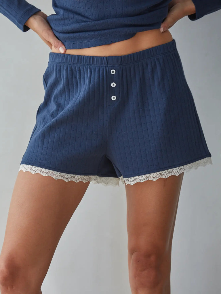 Pointelle Wide Leg Shorts