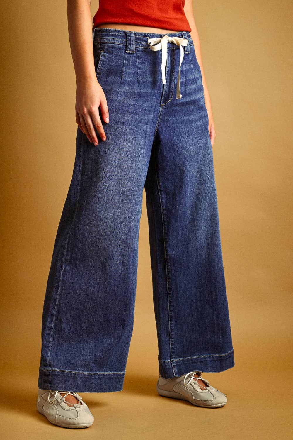 Tie Front Denim Pants