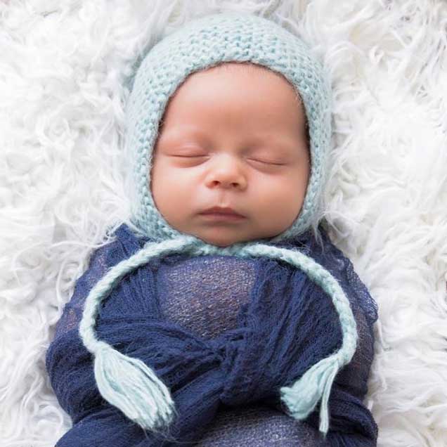 Newborn Angora Knit Bonnet