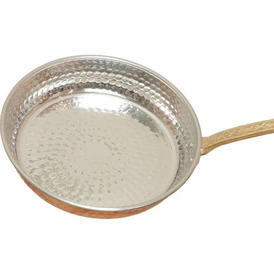 Handmade Copper Saute Pan, Hammered Copper, 6.3"