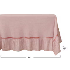 Pink Ruffled Edge Tablecloth